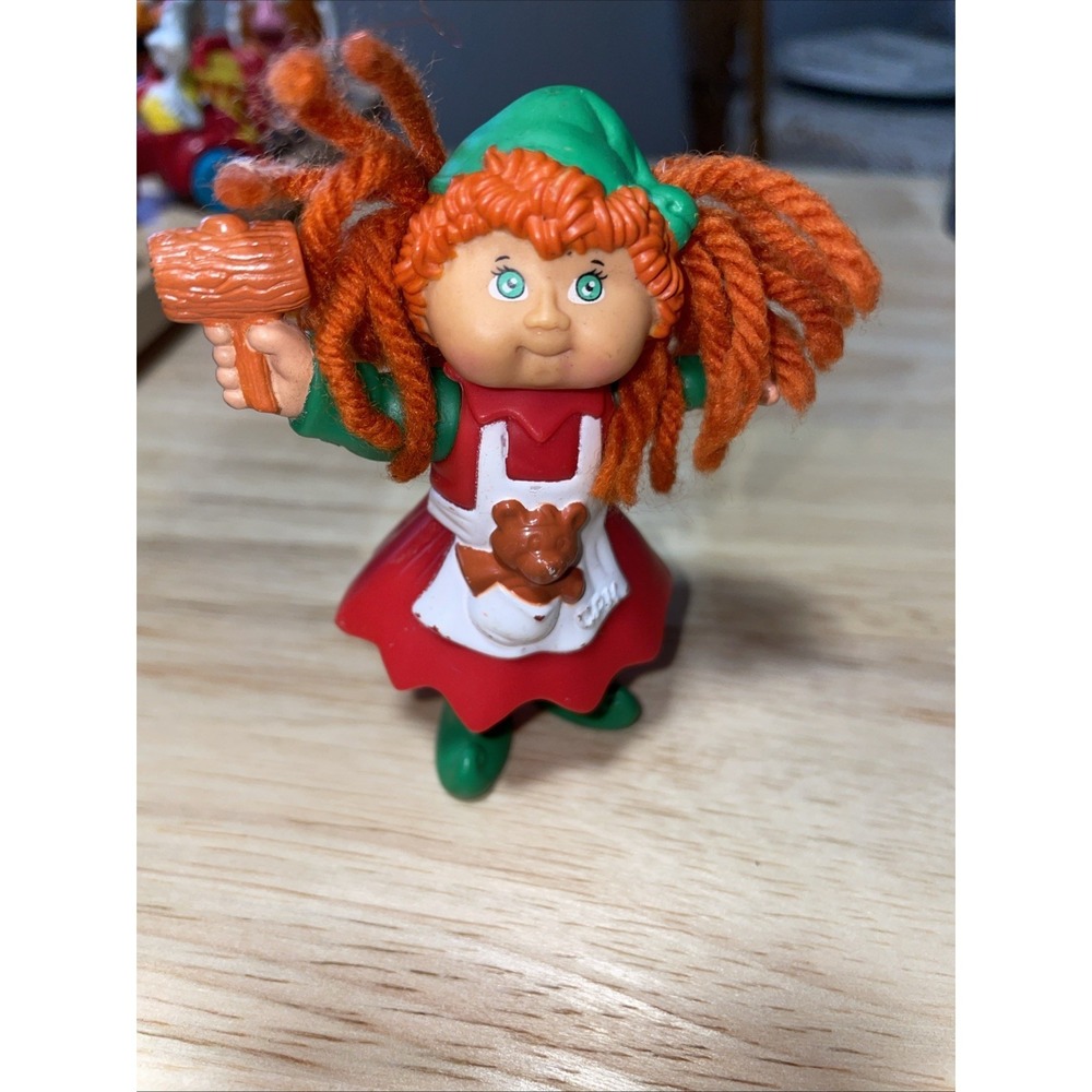 Vintage Cabbage Patch Kids PVC Figure Red Hair Elf Toy Maker Christmas Mini 1984